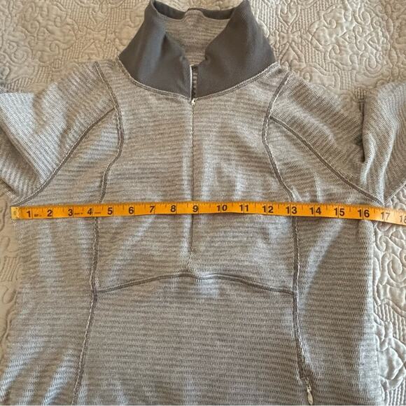 Lululemon Runderful 1/2 Zip Mini Check Pique White Heathered Slate Size - Picture 14 of 15